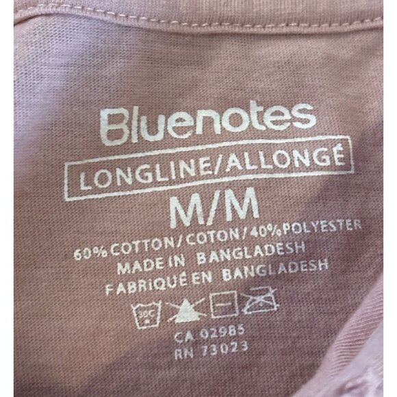 Bluenotes Longline M/M Hooded T-Shirt Pink White Short Sleeve - Picture 2 of 4